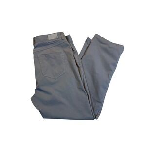 PETER MILLAR Mens Grey Chinos Pants Flat Front Straight Leg Size 36x32
